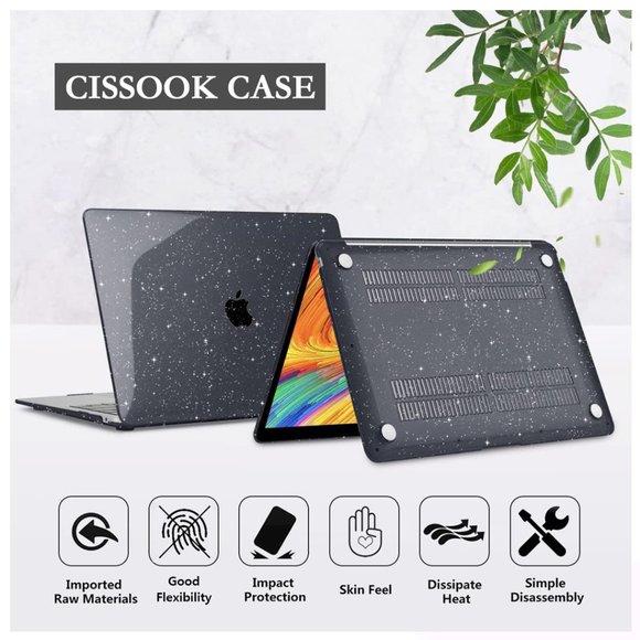 CISSOOK MacBook Air 13 Zoll Hülle – Hartschale + Tastaturabdeckung + Displayschutz, Kompatibel Mit M1 A2337/A2179/A1932